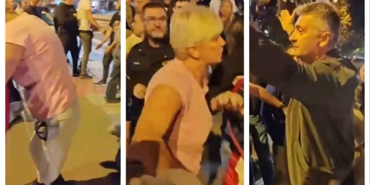 Usporeni snimak napada u Novom Sadu: Pogledajte kako pomahnitali blokader udara ženu pesnicom u glavu!
