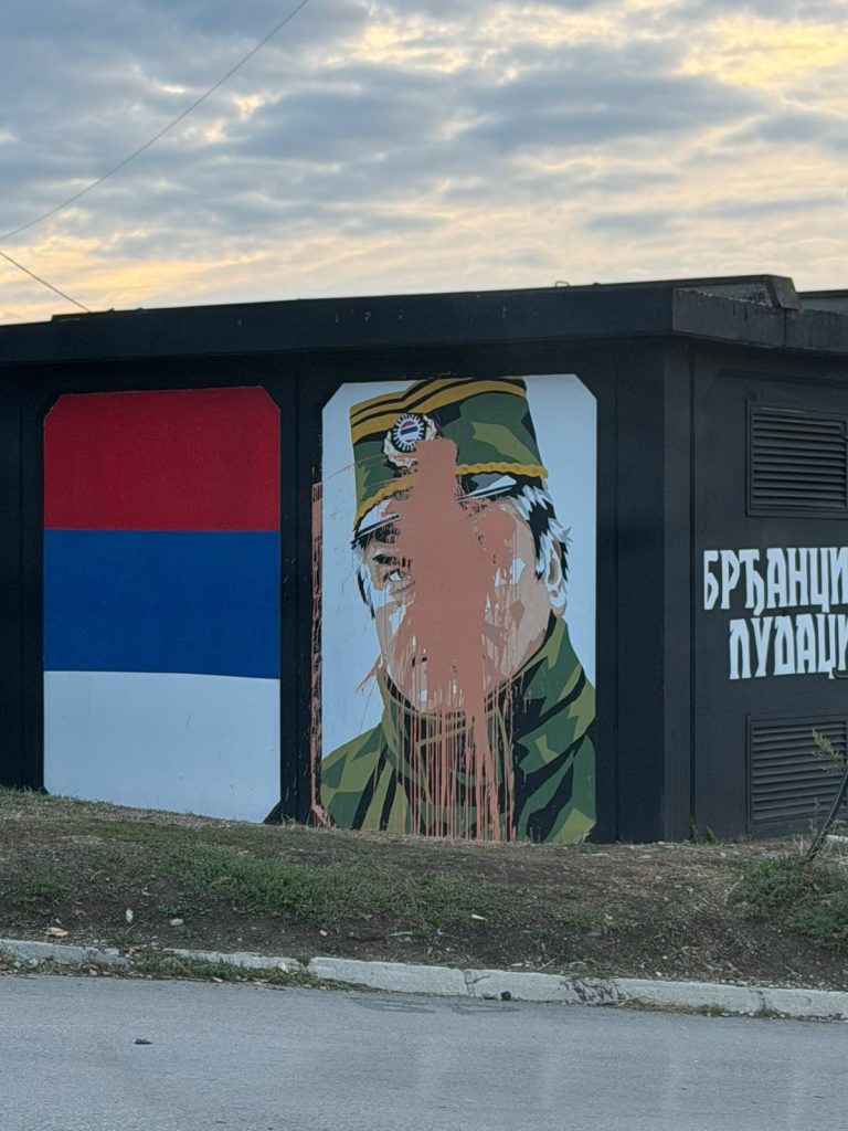 Osvanuo mural generala Ratka Mladića na Brđanima: Umesto lika generala – farba i ružna slika