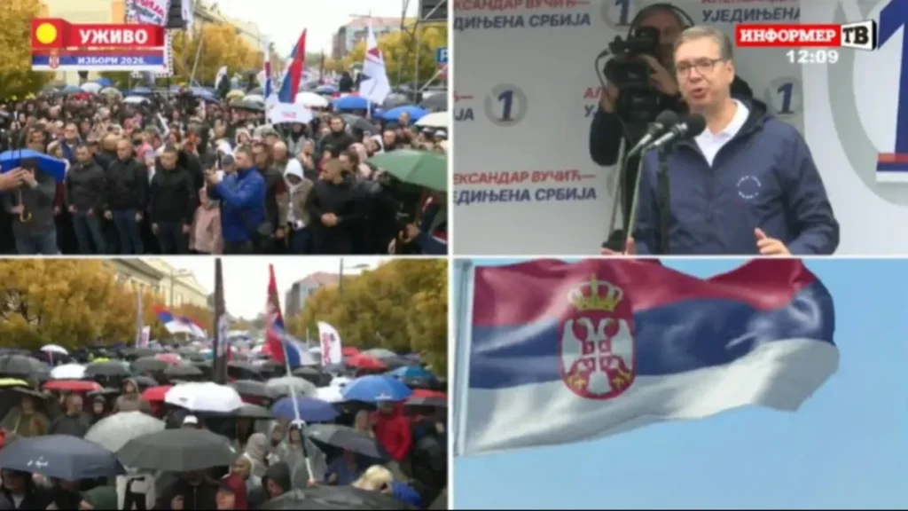 Vučić sa narodom u Zrenjaninu, hiljade ljudi uprkos jakoj kiši: Hoću da ih pobedimo sa pola miliona razlike!